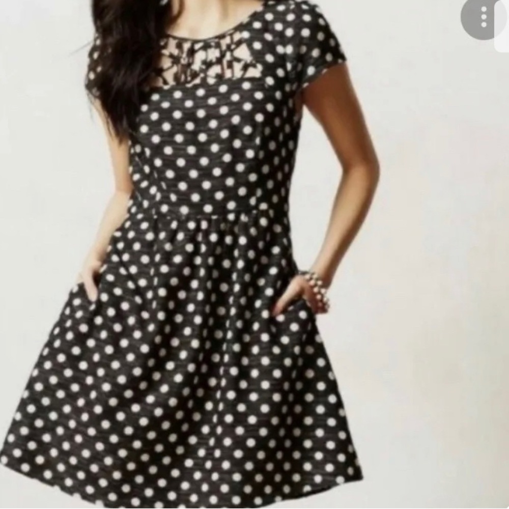 Anthropologie Maeve short sleeve dress with liner. Zipper in the back
